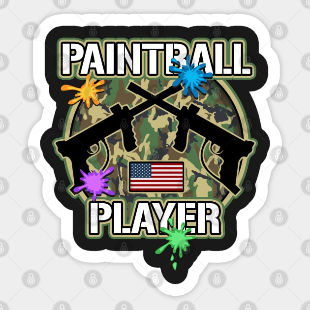 Paintball Player Paint Splatter Camouflage Sticker by RadStar